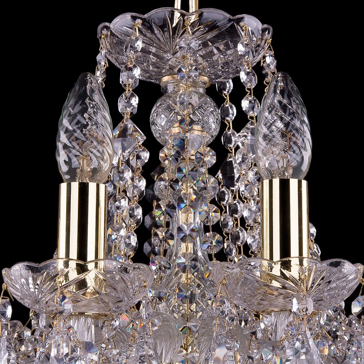 Подвесная люстра bohemia ivele crystal 1413 1413/10/165/g/leafs