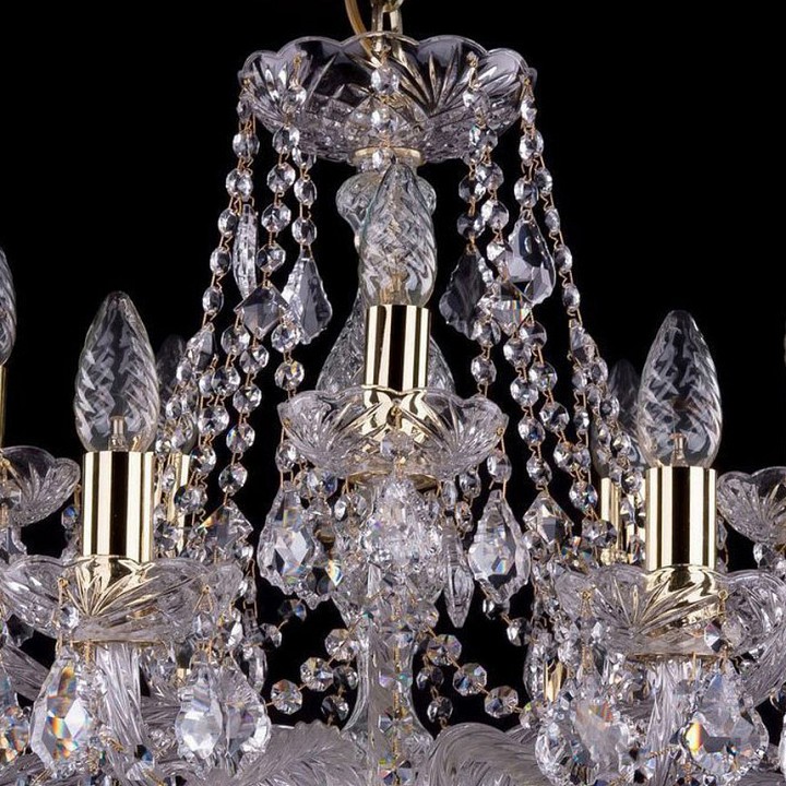 Подвесная люстра bohemia ivele crystal 1413 1413/10+5/300/g/leafs