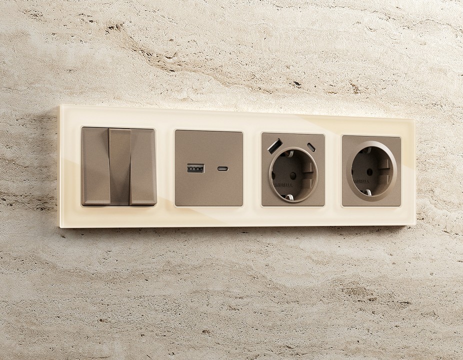 Рамка на 4 поста ambrella volt platos стекло органическое af330304