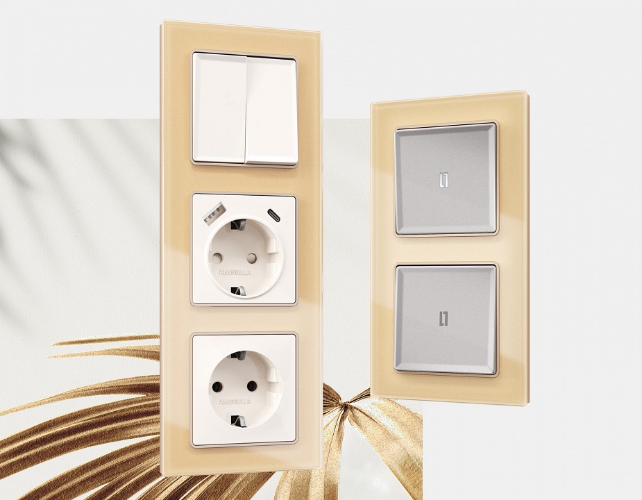 Рамка на 1 пост ambrella volt platos стекло органическое af330601