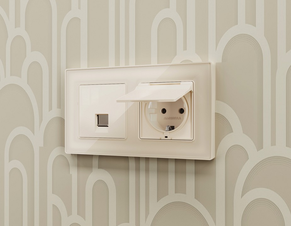 Накладка для розетки rj-11 или rj-45 ambrella volt quant ap3120