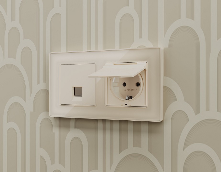 Накладка для розетки rj-11 или rj-45 ambrella volt quant ap3320