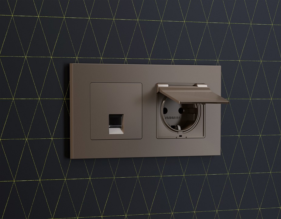 Накладка для розетки rj-11 или rj-45 ambrella volt quant ap6420