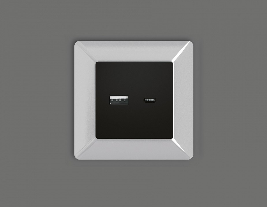Накладка для розетки type a и c ambrella volt quant ap8110