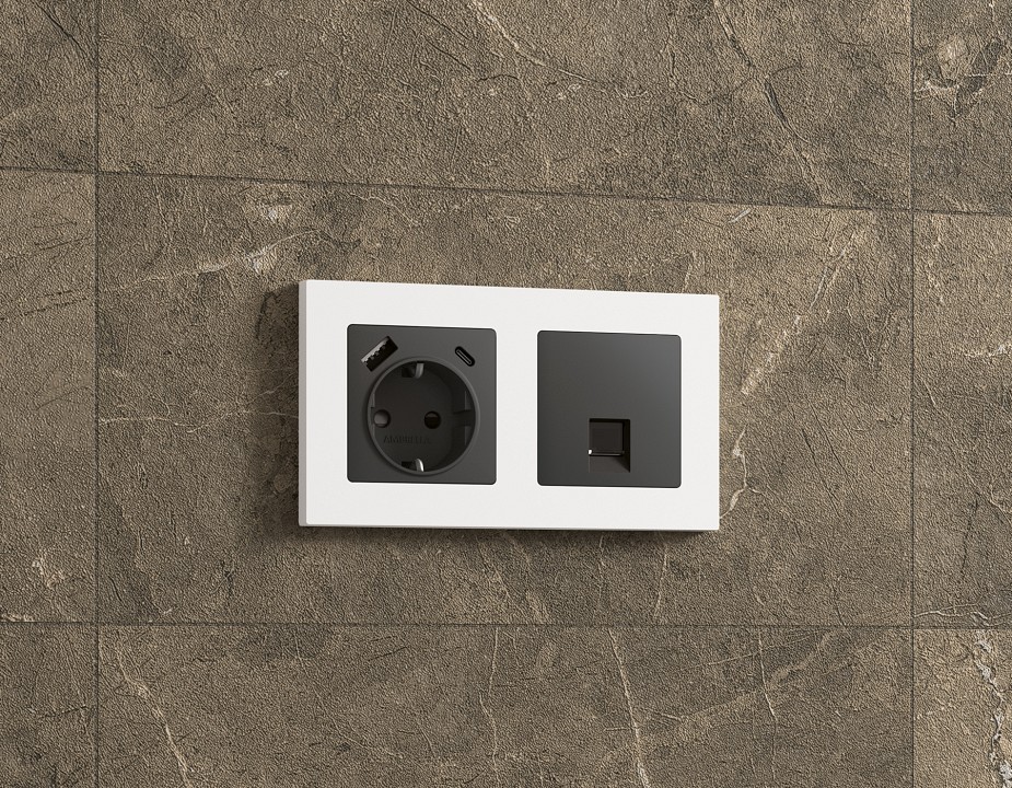 Накладка для розетки rj-11 или rj-45 ambrella volt quant ap9120