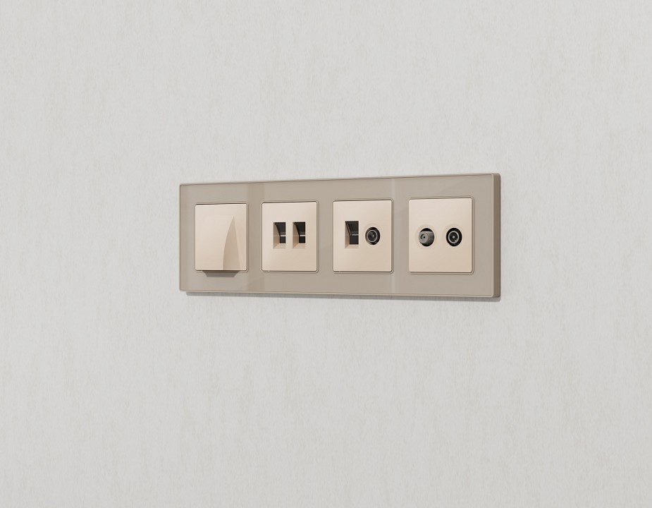 Розетка двойная ethernet rj-45 без рамки ambrella volt ma ma332110