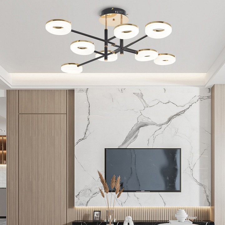 Потолочная люстра arte milano ferrara-72999 272999/8 bk/gd