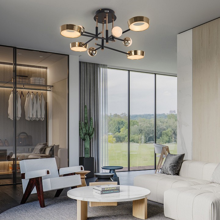 Потолочная люстра arte milano ferrara-73210 273299/8 bk/gd