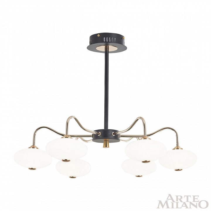 Люстра на штанге arte milano neapolis-73908 273908/6 bk/gd