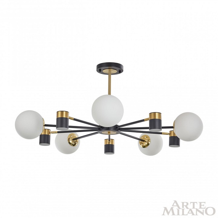 Люстра на штанге arte milano ferrara-71040 274802/10 bk/gd