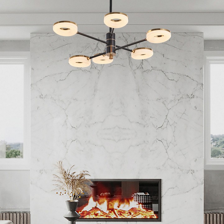 Люстра на штанге arte milano ferrara-72999 276699/6 bk/gd