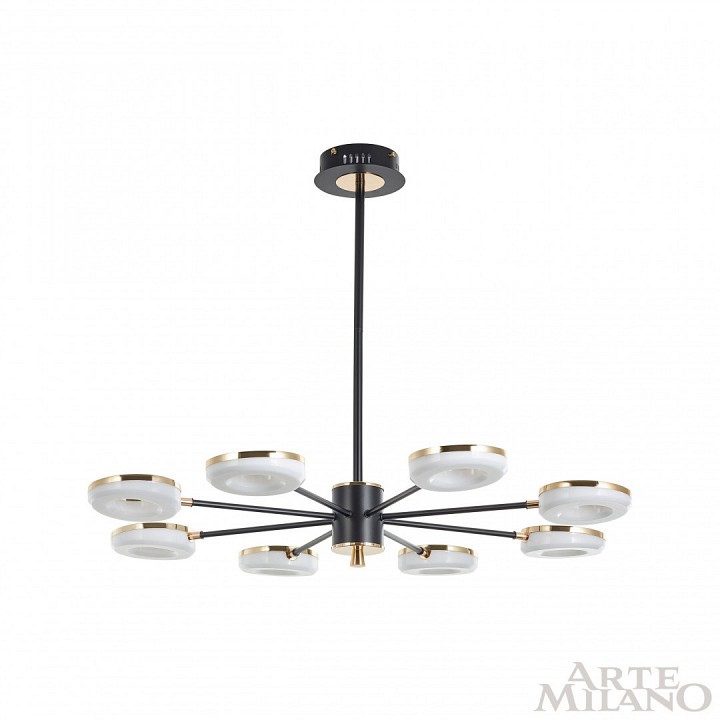 Люстра на штанге arte milano ferrara-72999 277499/8 bk/gd