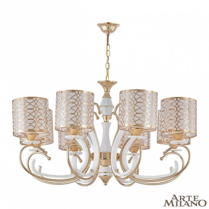 Подвесная люстра arte milano florentia-1237 301237/8 wh/gd