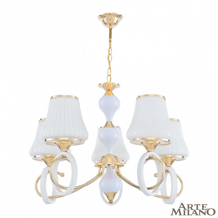 Подвесная люстра arte milano florentia-2387 302387/5 wh/gd