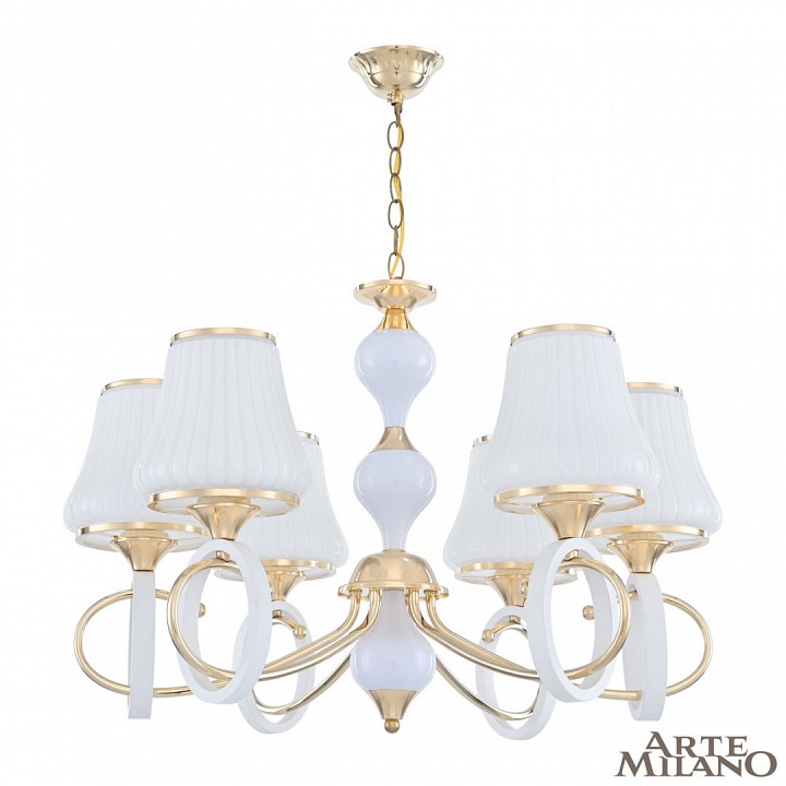 Подвесная люстра arte milano florentia-2387 302387/6 wh/gd
