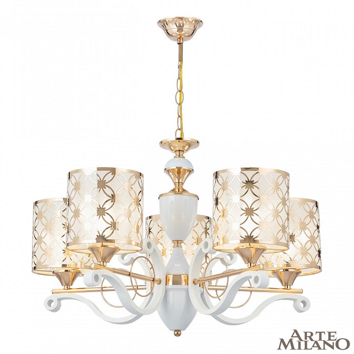 Подвесная люстра arte milano florentia-3097 303097/5 wh/gd
