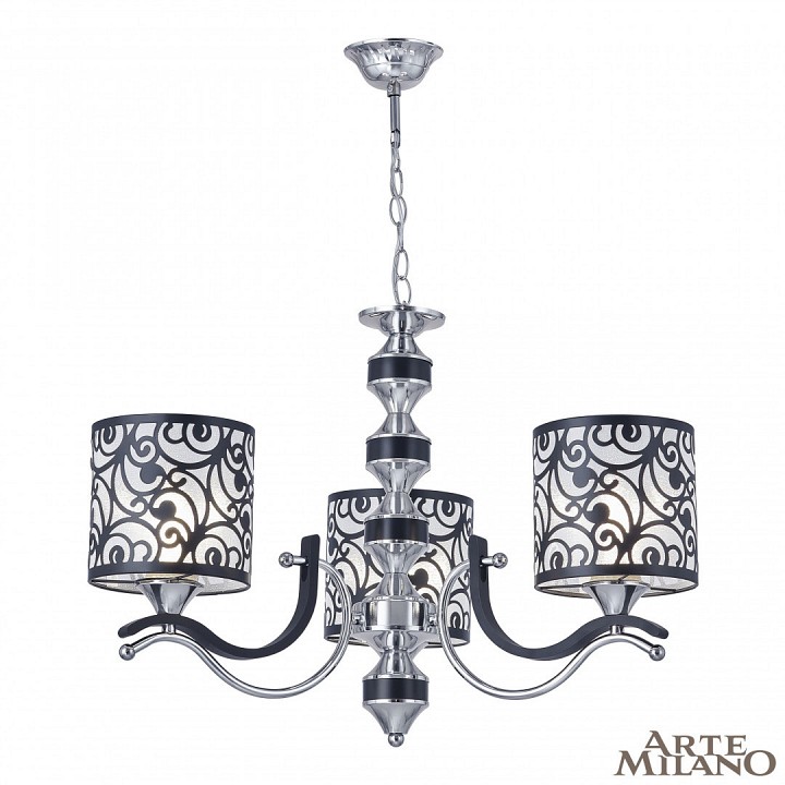 Подвесная люстра arte milano florentia-4957 304957/3 bk/ni