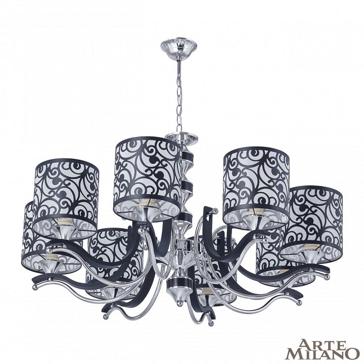 Подвесная люстра arte milano florentia-4957 304957/8 bk/ni