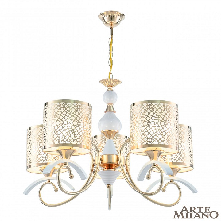 Подвесная люстра arte milano florentia-9787 309787/5 wh/gd