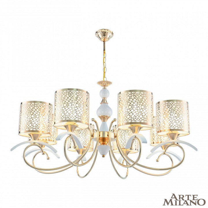 Подвесная люстра arte milano florentia-9787 309787/8 wh/gd