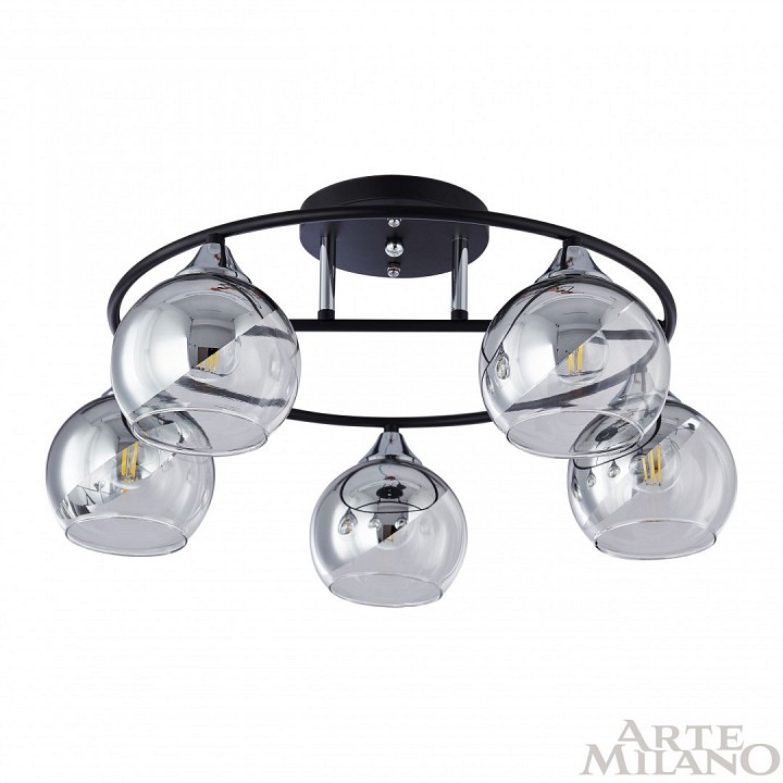 Потолочная люстра arte milano amalfi-322403 322403/5 bk+cr