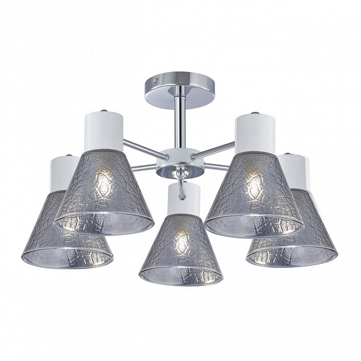 Люстра на штанге arte milano napoli-322408 322408/5 cr+wh