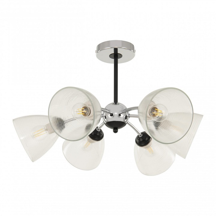 Люстра на штанге arte milano napoli-329007 329007/3+3 cr.bk