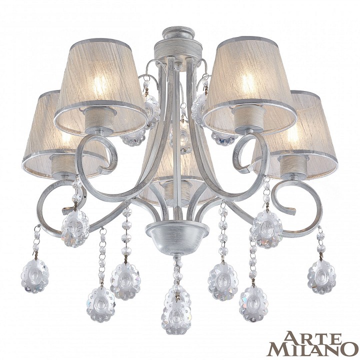 Люстра на штанге arte milano amalfi-7146 337146/5 wt+sl
