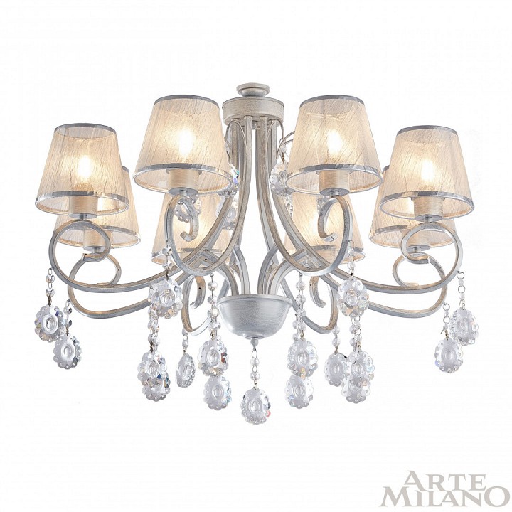 Люстра на штанге arte milano amalfi-7146 337146/8 wt+sl