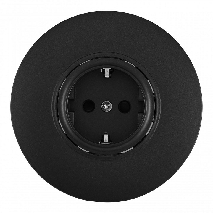 Розетка с заземлением и со шторкой arte milano set08-1 set08-1-40-1 black