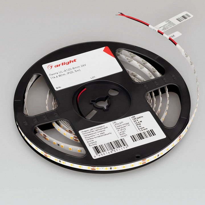 Лента светодиодная arlight a120 24v 8mm 9.6 w/m 042295