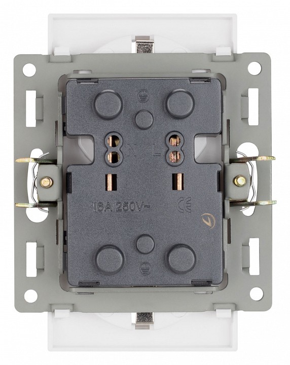 Розетка двойная с заземлением и со шторкой, Без рамки arlight sct 043764