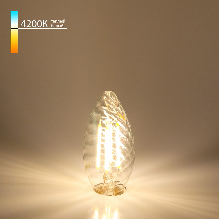 Лампа светодиодная elektrostandard свеча витая f e14 7вт 4200k a049136