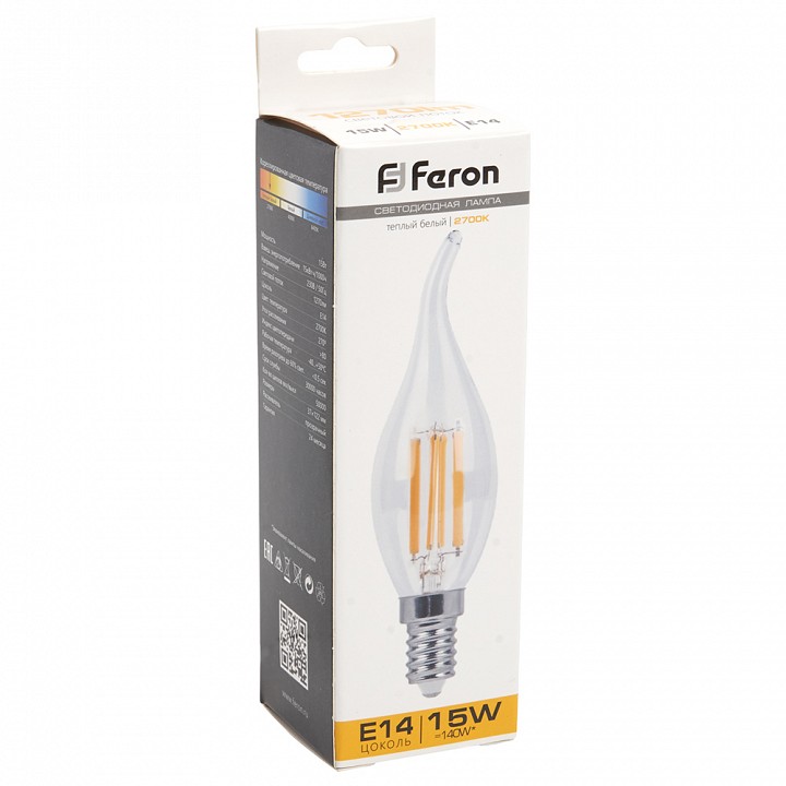 Лампа светодиодная feron lb-718 e14 15вт 2700k 38261