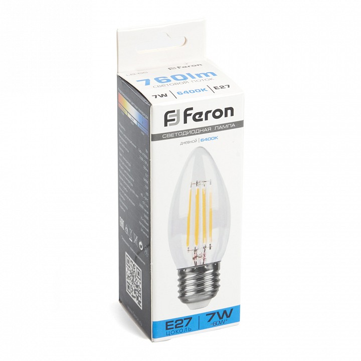 Лампа светодиодная feron lb-66 e27 7вт 6400k 38272