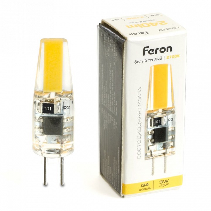 Лампа светодиодная feron lb-423 g4 3вт 2700k 51167