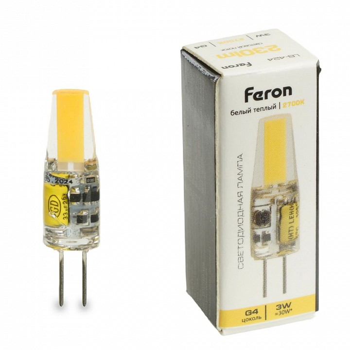 Лампа светодиодная feron lb-424 g4 3вт 2700k 51170