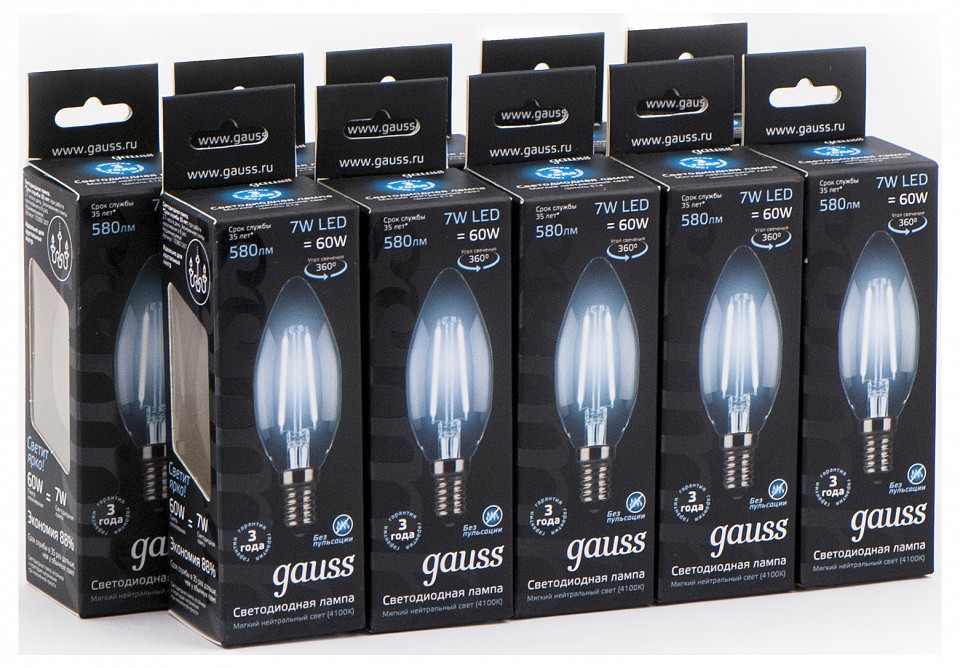Лампа светодиодная gauss  e14 7вт 4100k 103801207