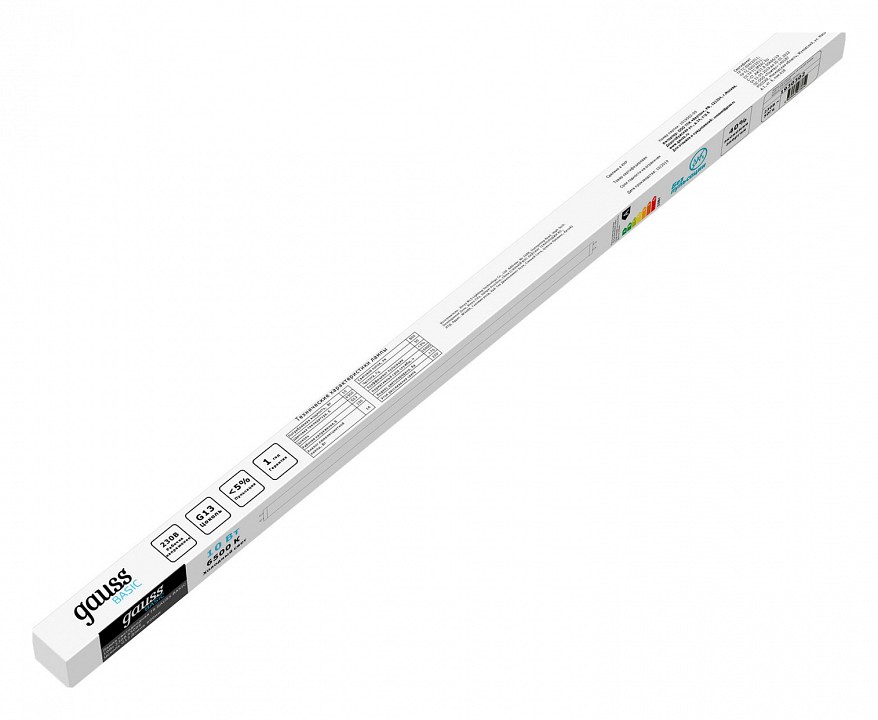 Лампа светодиодная gauss basic g13 10вт 6500k 1930302