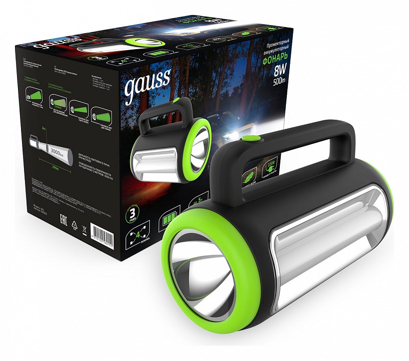 Фонарь ручной gauss gf600 gf603