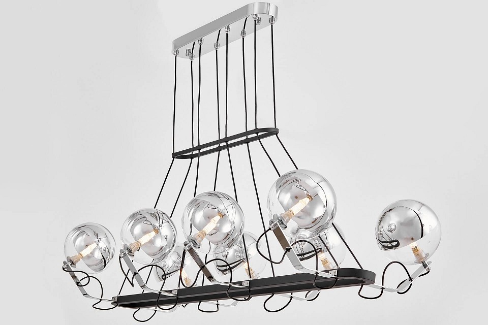 Подвесная люстра lumina deco marseo ldp 9110-8-pr bk+chr