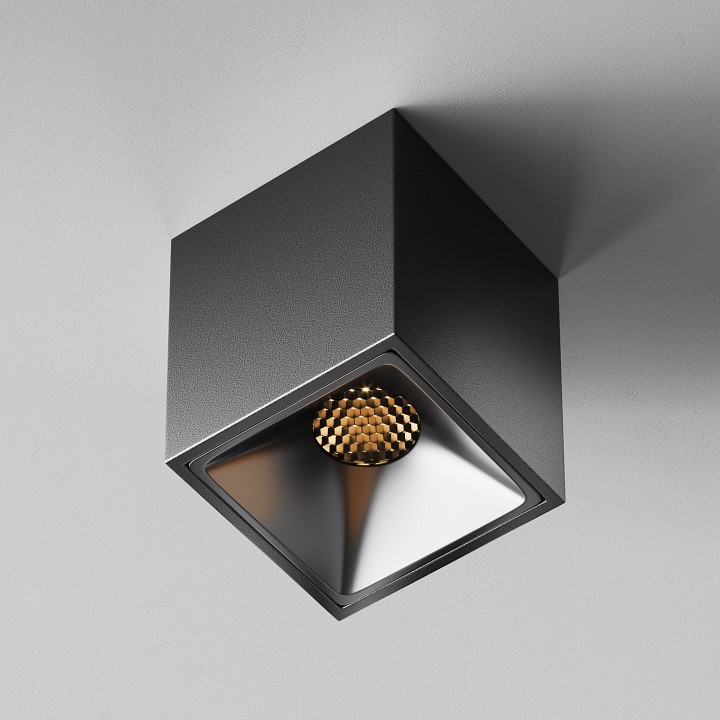 Накладной светильник maytoni alfa led c065cl-8w2.7k-sq-b