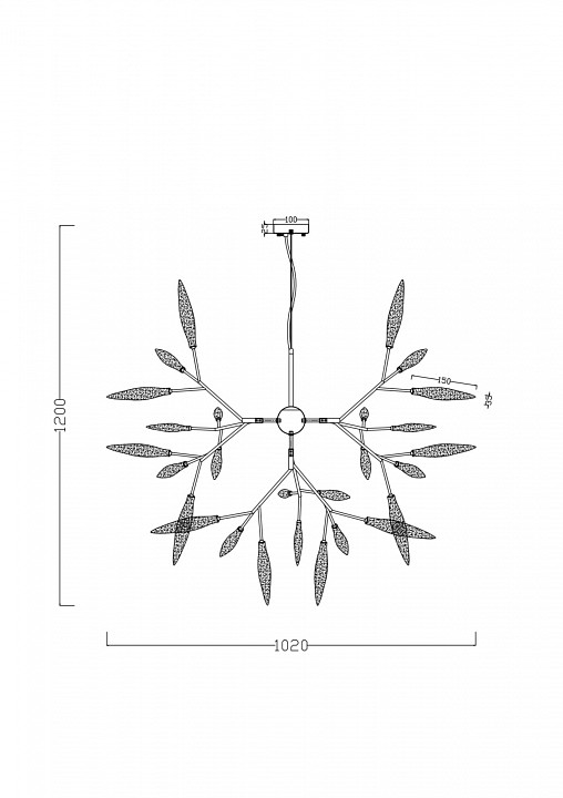 Подвесная люстра freya iris fr5067pl-36b