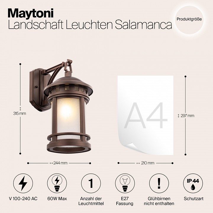 Светильник на штанге maytoni salamanca o031wl-01br