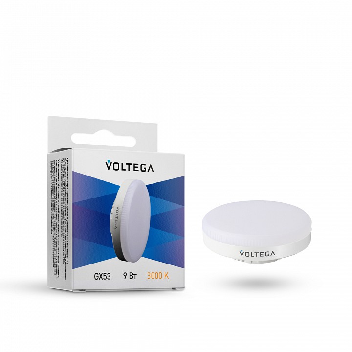 Лампа светодиодная voltega simple gx53 9вт 3000k 7237