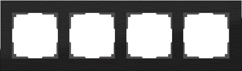 Рамка на 4 поста werkel aluminium (черный алюминий) w0041708