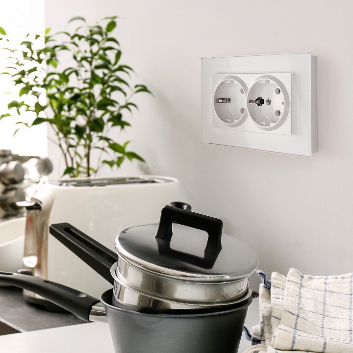 Рамка для двойной розетки werkel favorit (белый) w0081101