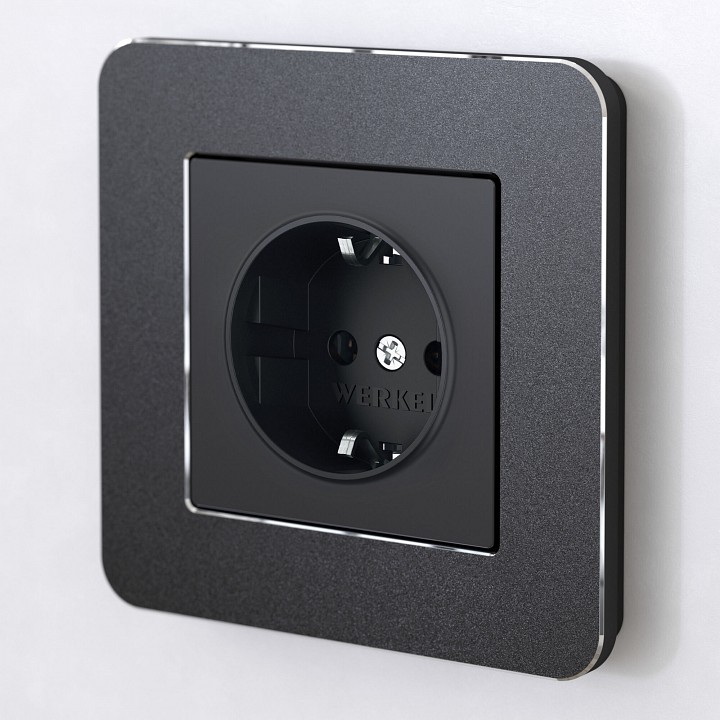 Рамка на 1 пост werkel platinum (черный алюминий) w0012608