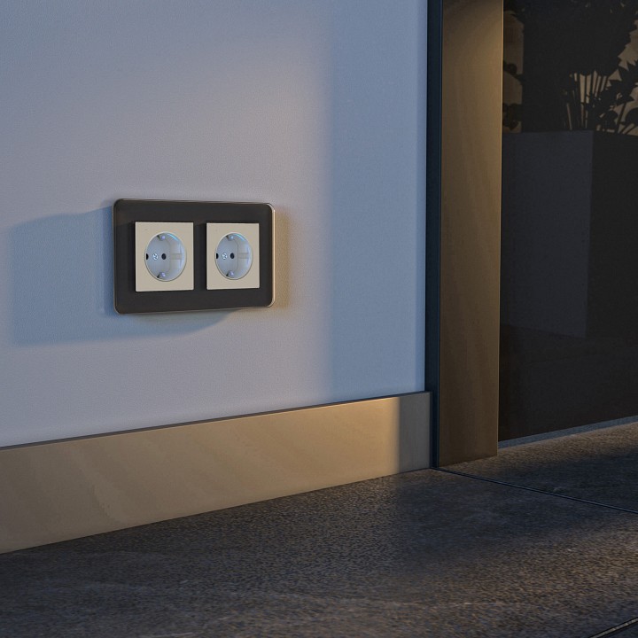 Розетка с заземлением с подсветкой, Без рамки werkel айвори матовый w1171462