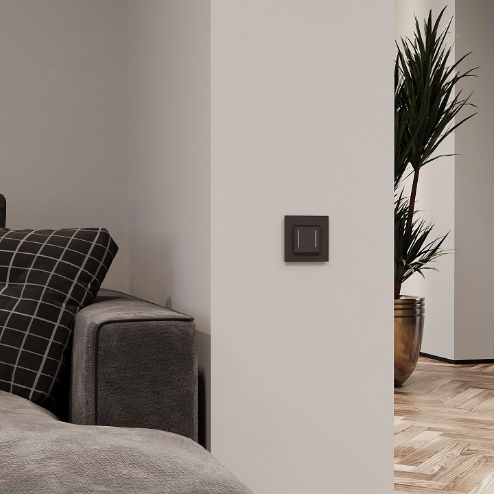 Выключатель сенсорый двухклавишный с подсветкой и функцией wi-fi, Без рамки werkel черный w4523008